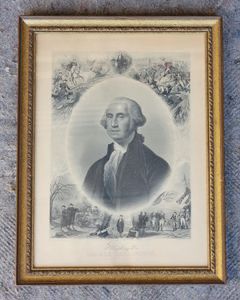 Antique George Washington Gilt Framed Print Published by National Chromo co. Philadelphia
