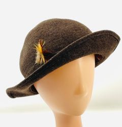 Authentic Burberrys VTG Pendleton 100% Pure Virgin Wool Hat Fedora w/ Feather Men's Size 7 1/5
