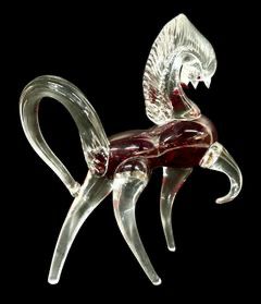 Vintage Mid Century Modern MCM Horse Art Glass Figurine
