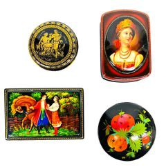 VINTAGE SIGNED RUSSIAN LACQUERED HAND-PAINTED Boxes
