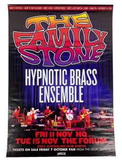 The Family Stone Hypnotic Brass Ensemble, Harvest Music Concert Poster
