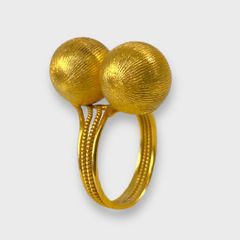 Fine 14K Gold Twist Sphere Ring Size 5

