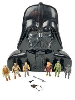 RARE 1980 Lucas Film STAR WARS Darth Vader Action Figure Storage Case With Several Collectible Action Figures and Accessories!
