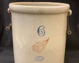 6 Gallon Red Wing Stoneware Crock With Handles