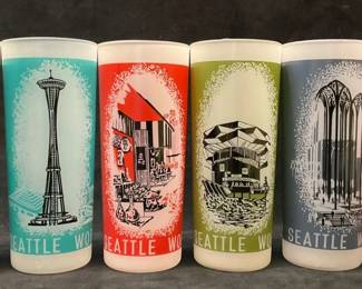 6 Seattle Century 21 Worlds Fair Collectible Glasses