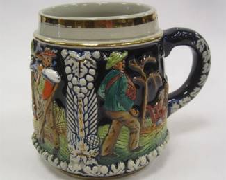  SHORT GERMAN COBALT BEER MUG MARKED MADE IN GERMANY WITH NUMBER 2972