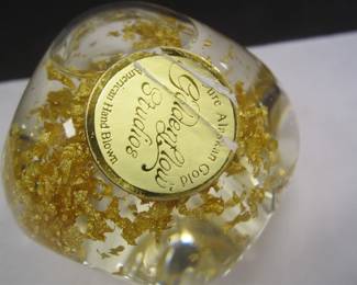GOLDEN FLOW PAPERWEIGHT WITH ALASKAN GOLD FLAKES