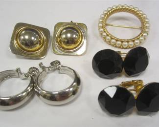 SIGNED COSTUME JEWELRY  INCLUDING GIVENCHY CLIP ON EARRINGS 