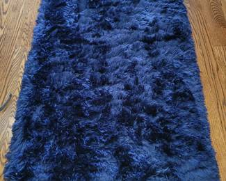 Blue shag rug