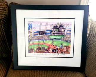 Chicago White Sox play at the new Comiskey Park by Chicago Artist Mark McMahon, signed Giclee