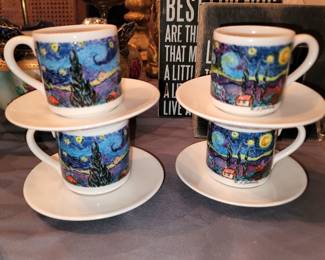 Starry Night demitas cups and saucers