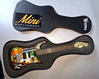 Woodrow miniature Chicago Blackhawks guitar 