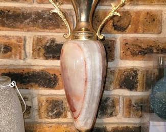 Vintage Onyx Amphora Decorative Vase