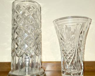 Waterford Crystal Wyndham Hurricane and 8" Vase