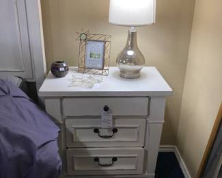 white bedside table chest