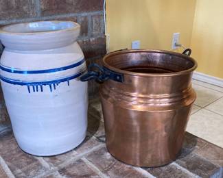 crock and copper pot