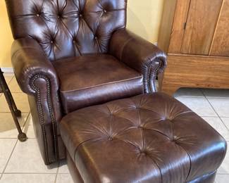 terrifically comfortable swivel chair and ottoman