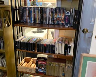 DVDs, VHS, cassettes