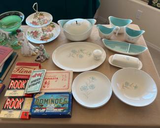 Vintage pottery and games
