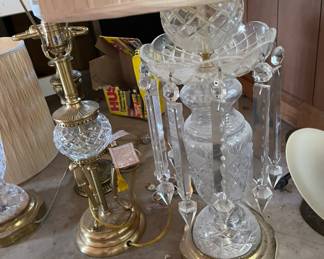 Vintage crystal lamps set of two and other lamps will be available