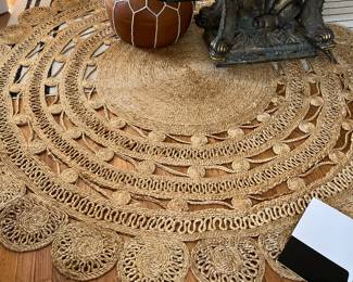 6 foot and 8 foot round jute rug only used for staging