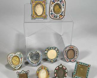 (10PC) MOSAIC MINIATURE PICTURE FRAMES | Varying shapes.