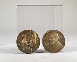 (2PC) VINTAGE COMMEMORATIVE COINS | One Crane CO. 75th anniversary coin and one American legion school award coin