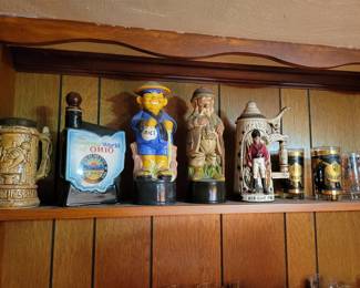 Steins and decanters.