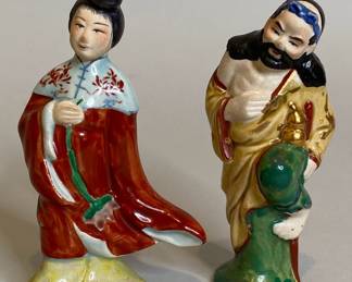 Taiwanese Porcelain Figurines Of A Man And Woman
