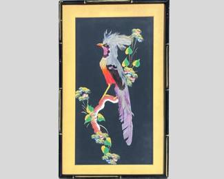 Vintage Mexican Bird Feather Art, Circa 1950 - 1960
