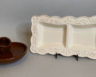 William Sonoma Olive Dish And D'Moda Divided Dish
