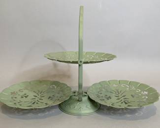 Clamshell Filigree Folding Desert Serving Tray
