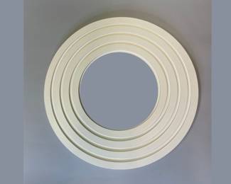 Round White Fluted Mirror
