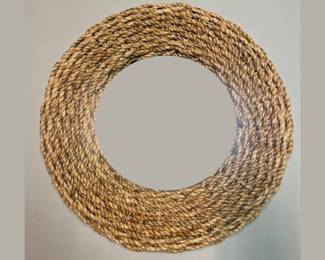 Round Woven Wicker Mirror
