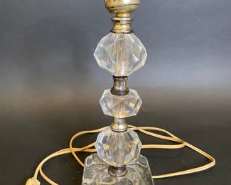 Vintage Glass Table Lamp, Circa 1940
