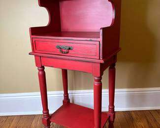 Red Painted Telephone Table
