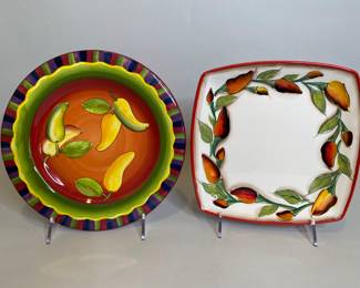 Two Plates With Pepper Decoration
