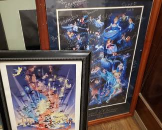 Disney limited release posters signed by the movie characters
