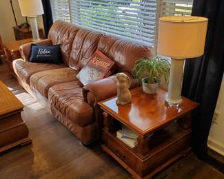 Leather couch, loveseat & chair