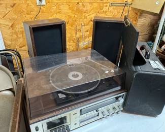 Montgomery Ward stereo set.  Turntable is hard to turn.