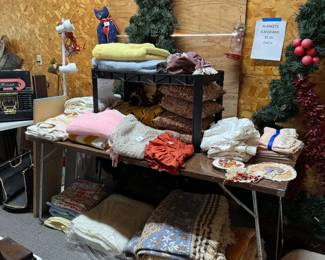 More linens,  afghans and more xmas decorations.