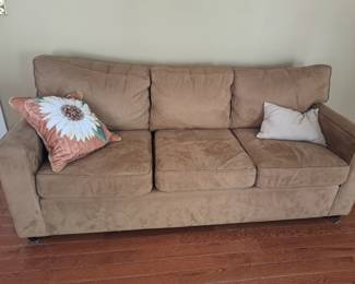 Suede Couch by Pottery Barn