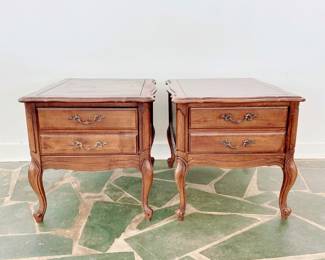 PAIR OF HAMMARY VINTAGE FRENCH PROVINCIAL SIDE TABLE - END TABLES - SINGLE DRAWER - DOVETAIL JOINT