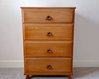 VINTAGE CHEST OF DRAWERS - STIRRUP HARDWARE PULLS - FOUR DRAWERS - DOVETAIL JOINTS