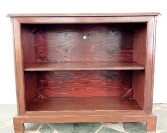 2 SHELF WOODEN BOOKSHELF - CHERRY FINISH - STORAGE - OFFICE FURNITURE