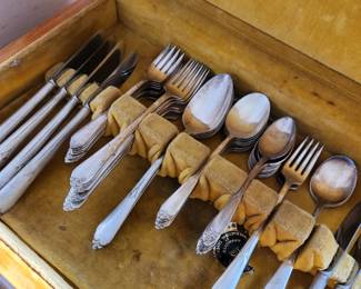 Vintage Stainless Steel Flatware Set in Box 