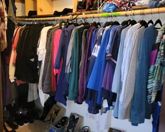 Closets & boxes full of clothing