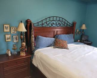 King size bed, matching dresser, nightstand, armoire