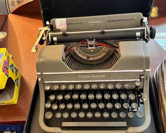 Underwood typewriter with carrying case