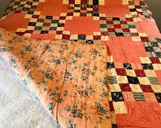 Hand pieced, hand tied quilt very heavy!
